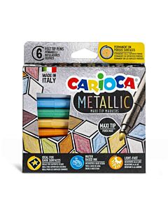 Marcador Carioca Punta Maxi Metalicos 6 Un.
