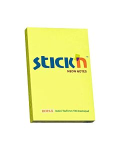 Notas Hopax 76 x 51 Mm. Amarillo Fluo x 100 Hs.