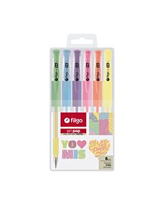 Boligrafo Filgo Gel Pop Pastel x 6 Un.