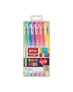 Boligrafo Filgo Gel Pop Fluo x 6 Un.