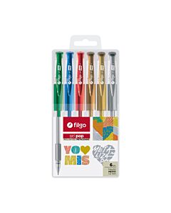 Boligrafo Filgo Gel Pop Metal x 6 Un.