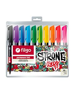 Marcador Filgo Fino Permanente x 10 Un. Surtidos