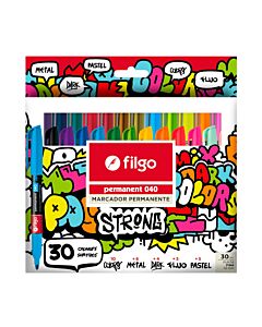 Marcador Filgo Fino Permanente x 30 Un. Surtidos