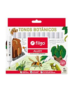 Marcador Filgo Alloy Botanicos x 12 Un.