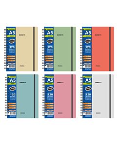 Cuaderno Rideo Sunsets A5 Rayado x 120 Hs.