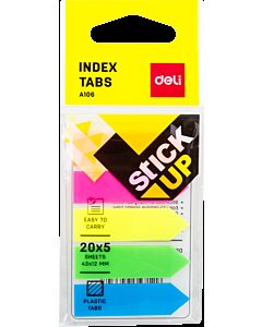 Banderitas Autoadhesivas Deli 44 x 25 Mm. 5 Colores