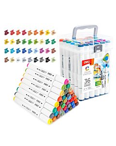 Marcador Boceto Deli Doble Punta x 36 Unidades.