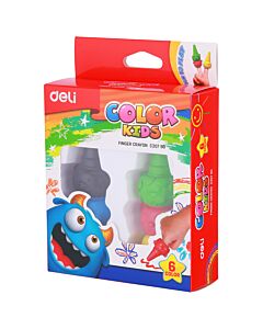 Set Crayones Para Dedo Deli x6 Unidades.