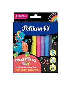 Plastilina Pelikan Neon 18 Gr. x 10 Un.