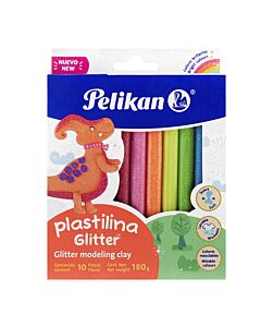Plastilina Pelikan Glitter 18 Gr. x 10 Un.