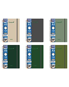 Cuaderno Rideo Green A5 Cuadriculado x 120 Hs.