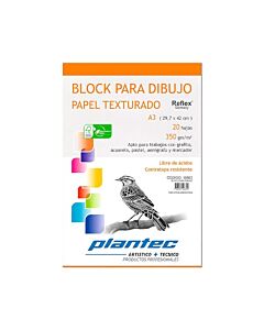 Block Plantec A4 Texturado 350 Gr. x 20 Hs.