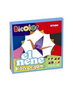 Block El Nene Origami Bicolor 15 x 15 Cm. x 24 Hs.