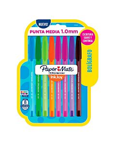 Boligrafo Paper Mate Ink Joy 100-ST 1 Mm. x 8 Un.