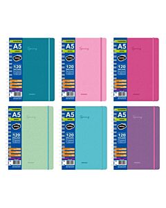 Cuaderno Rideo Spring A5 Cuadriculado x 120 Hs.
