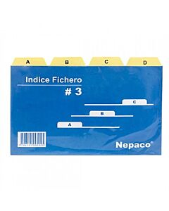 Indice para Fichero Nepaco N°3 19 x 24 Cm.