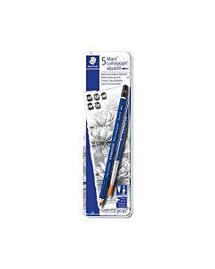 Lapiz Staedtler Lumograph x 5 Un. + Pincel