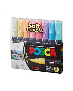 Marcador Posca PC-1M Pastel Redondo x 8 Un.