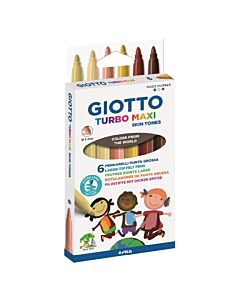 Marcador Giotto Turbo Color Skin Notes x 6 Un.