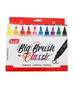 Marcador Trabi Big Brush Pincel x 10 Un.