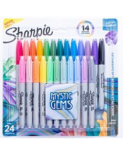 Marcador Sharpie Colores Misticos Fino x 24 Un.