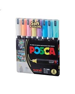 Marcador Posca PC-1MR Pastel Redondo x 8 Un.