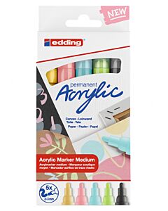 Marcador Edding E-5100 Pastel 3 Mm. x 5 Un.