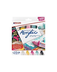 Marcador Edding Acrylic E-5400 Doble x 5 Un.