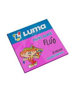 Papel Glace Luma 10 x 10 Cm. Fluo x 5 Un.