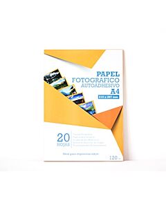 Papel Fotografico Ibico A4 Autoadhesivo 120 Gr. x 20 Un.
