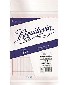Repuesto de Contabilidad Rivadavia N°5 x 8 Hs.