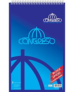 Block Congreso Oficio Espiralado x 80 Hs.