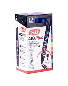 Marcador Trabi 410 Permanente Biselado Caja x 12 Un.