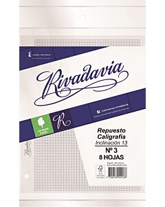 Repuesto de Caligrafia Rivadavia 13 N°3 x 8 Hs.
