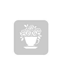 Stencil EQ Taza con Rosas