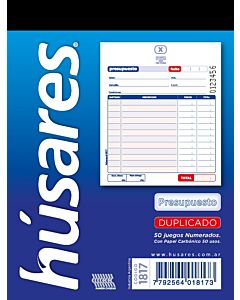 Talonario Husares (1817) Presupuesto Duplicado x 50 Hs.